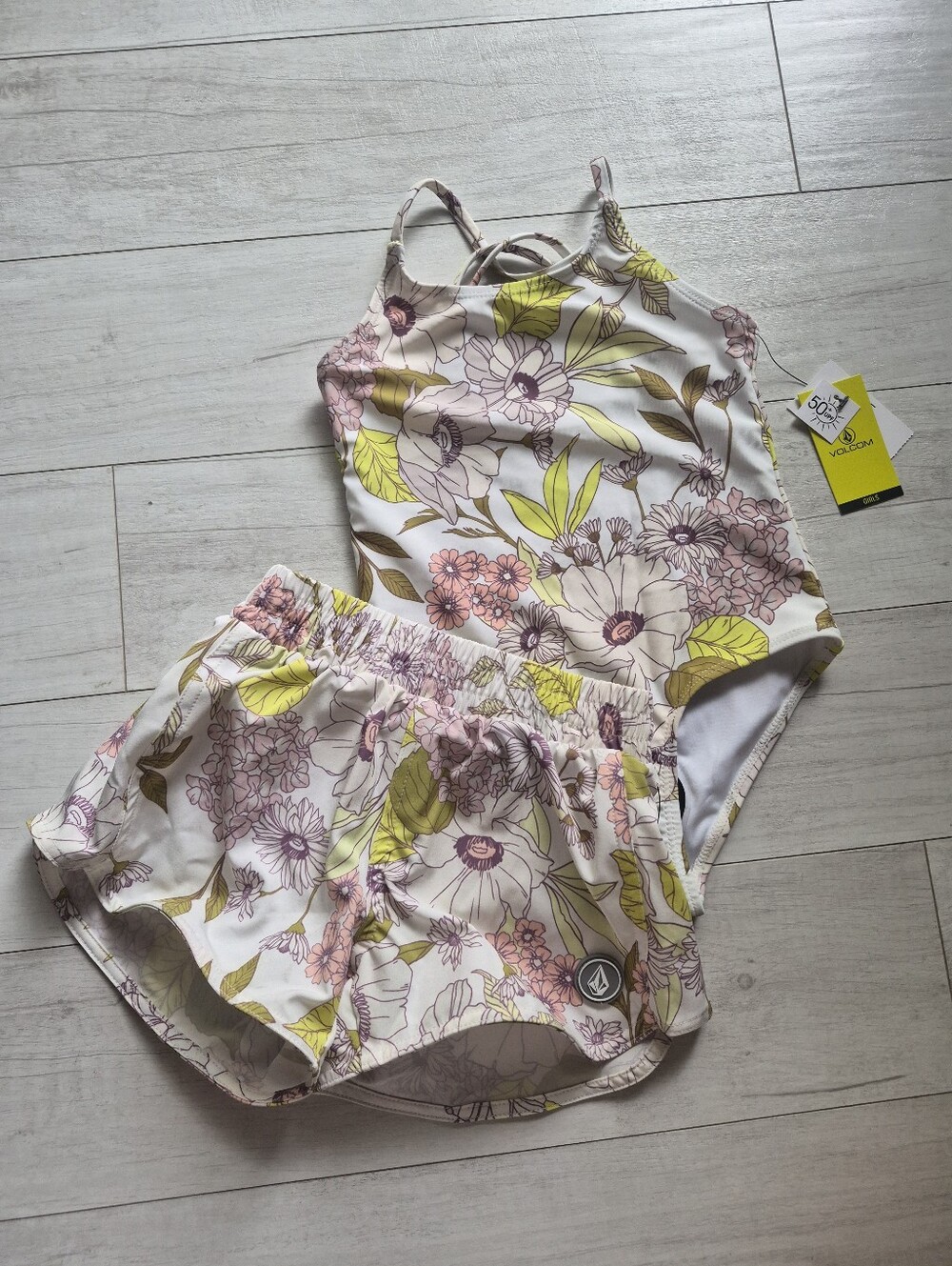 VOLCOM NEW Tropical Garden One Piece Swimsuit & Swim Shorts